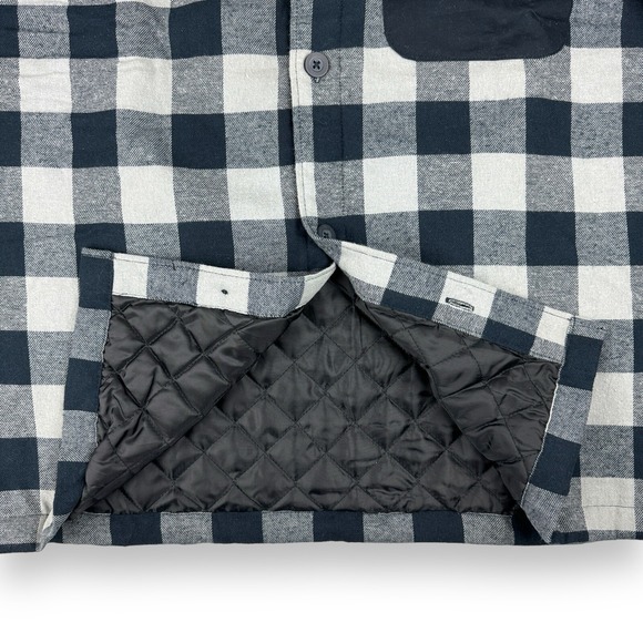 AdventuRidge Flannel XL Shirt Shacket Mens Quilt Lined Plaid Black Gray New - Picture 12 of 14